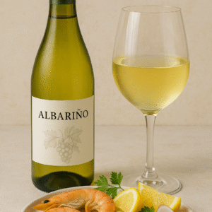 Vino artesanal blanco de uva Albariño